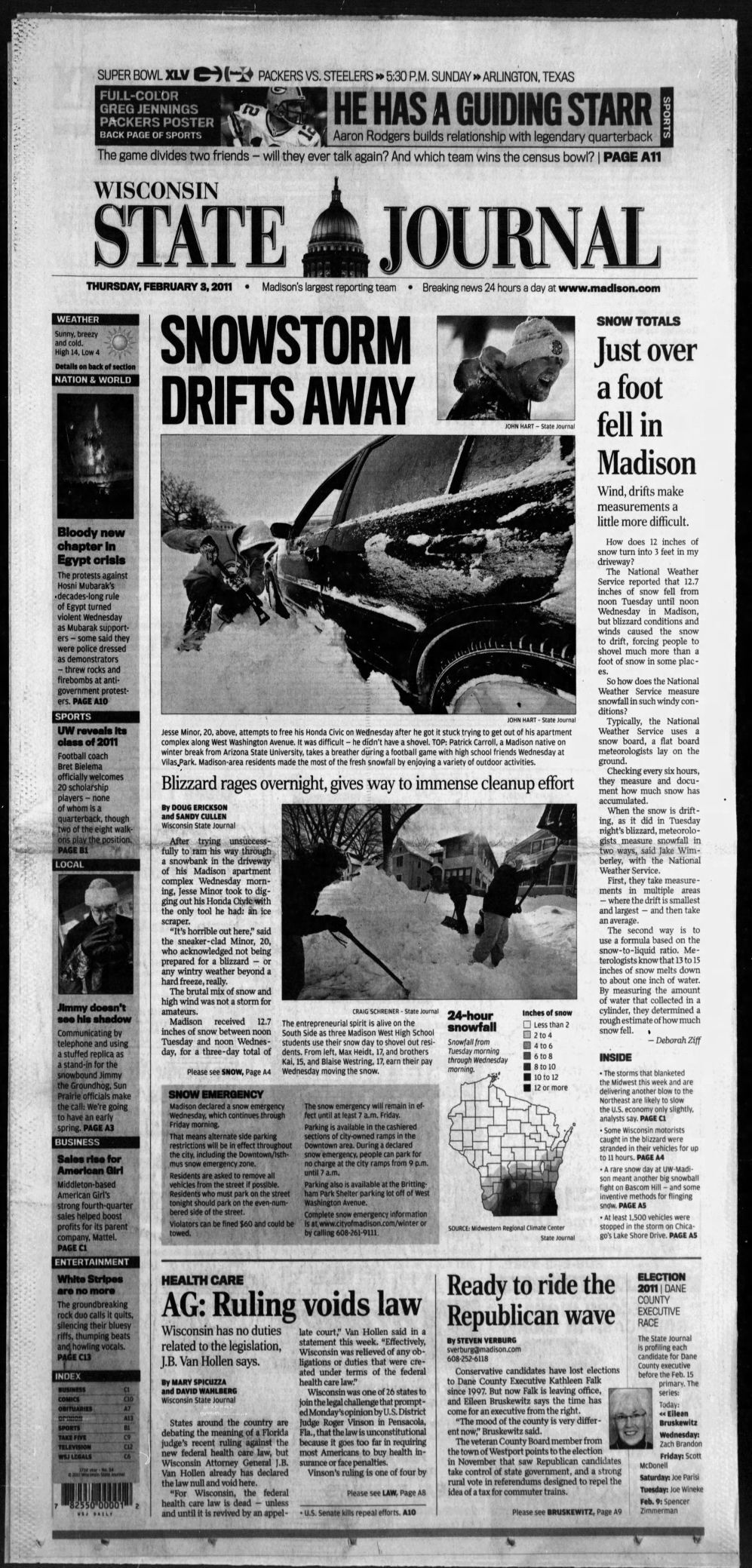 State Journal front page Feb. 3, 2011